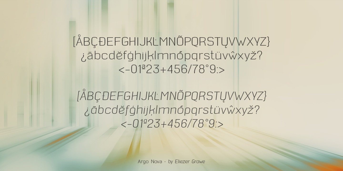 Пример шрифта Argo Nova Bold Italic